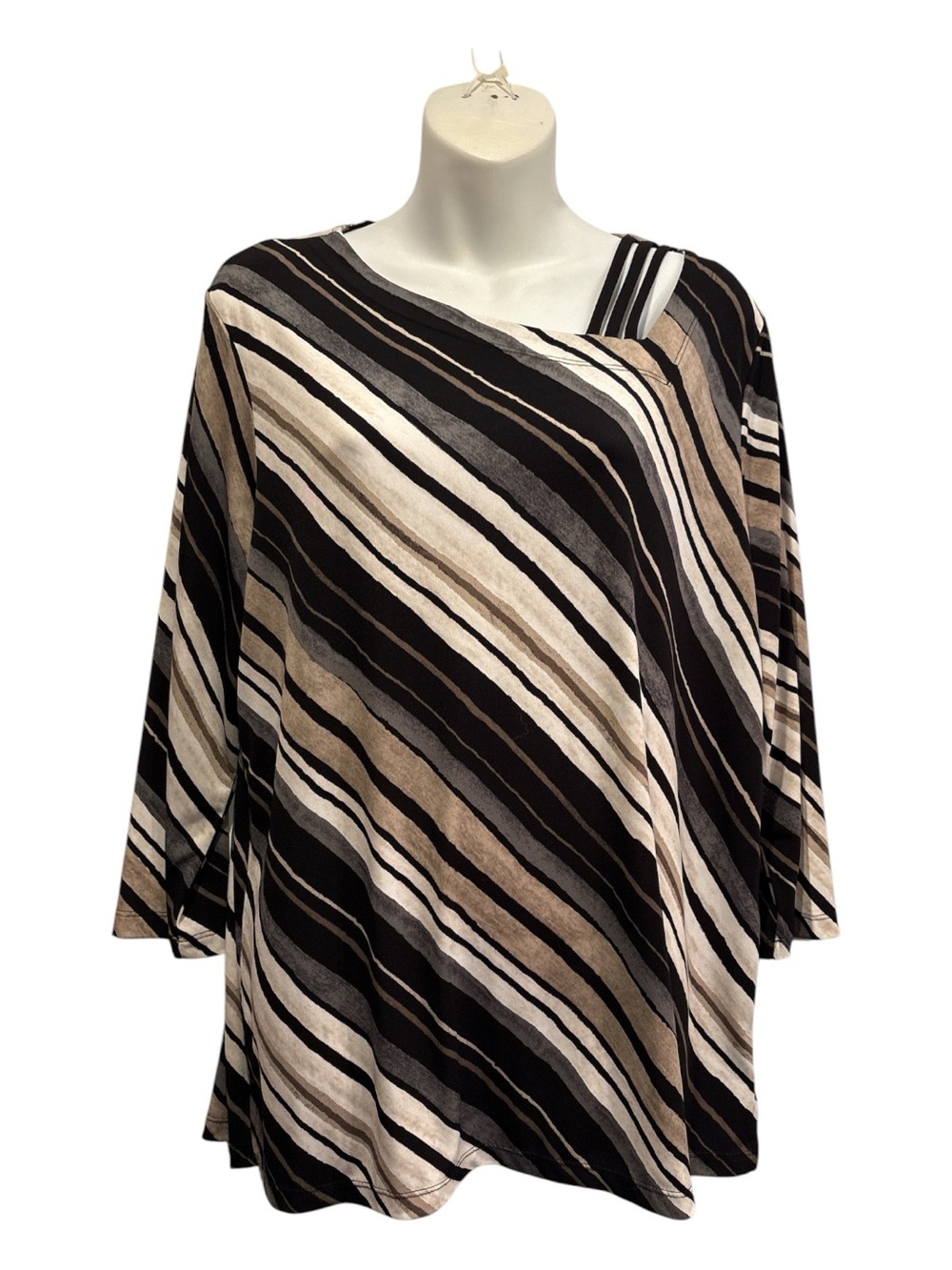 Chico's Striped Asymmetrical Strappy Top  size large or Chico’s 2